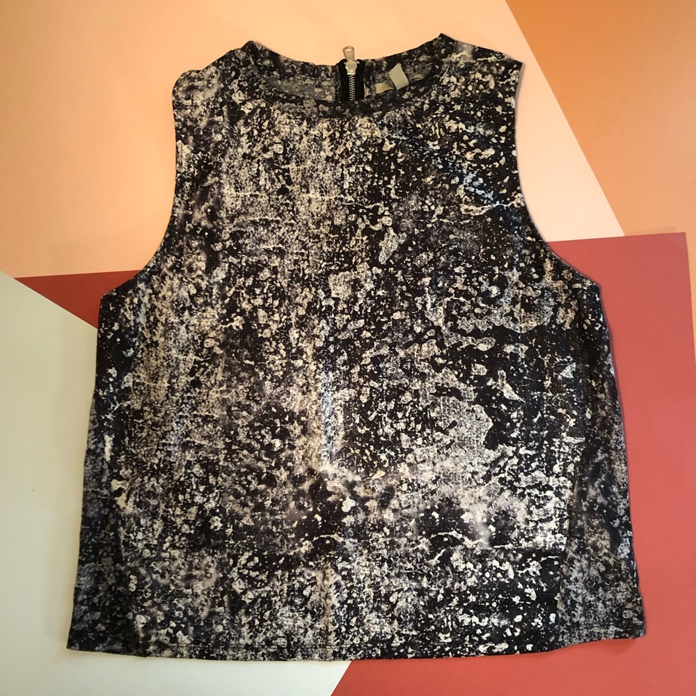 Zara Sleeveless Splatter Print Top size M